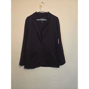 Amazon Essentials Womens 1-Button Blazer With Pockets Dark Purple Size S